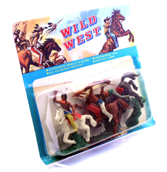 Wild West Figurenmodelle authentische Modelle in Aktion Figuren (Indianer vs. Cowboys): 3 Figuren in Blisterverpackung (Set 2)